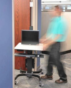 Ergotron WorkFit-C Single HD Sit-Stand Workstation -Logitech sHOP 24 215 085 inuse3 560x500 20275.1702837252.1280.1280 07303.1702837370