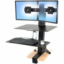 Ergotron WorkFit-S Dual Monitor Sit-Stand Workstation With Worksurface+