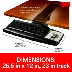 Logitech sHOP -Logitech sHOP 3m easy adjust keyboard tray with standard keyboard and mouse platform 23 in track 09640.1662911922
