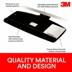 3M Easy Adjust Keyboard Tray With Standard Keyboard & Mouse Platform, 23" Track 16 3M Easy Adjust Keyboard Tray With Standard Keyboard & Mouse Platform, 23" Track -Logitech sHOP 3m easy adjust keyboard tray with standard keyboard and mouse platform 23 in track 66401.1662911922