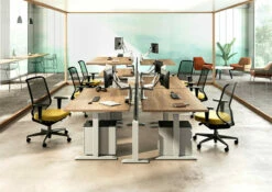 HI HAT 3-Stage Electric Adjustable 2-Leg Table Base -Logitech sHOP Hi HAT 6 Pack Dual Evo Silver Environment 76152.1649170584