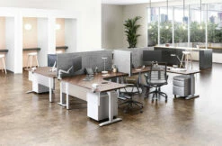 HI HAT 3-Stage Electric Adjustable 3-Leg Table Base -Logitech sHOP L Unit 4 Pack Silver Evo Single Office 00264.1649171037