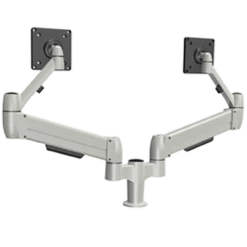 Adapt SpaceArm Sit/Stand Dual Monitor Arm, Platinum