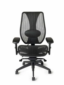 ErgoCentric Midnight Black TCentric Hybrid All Mesh Synchro Glide Task Chair